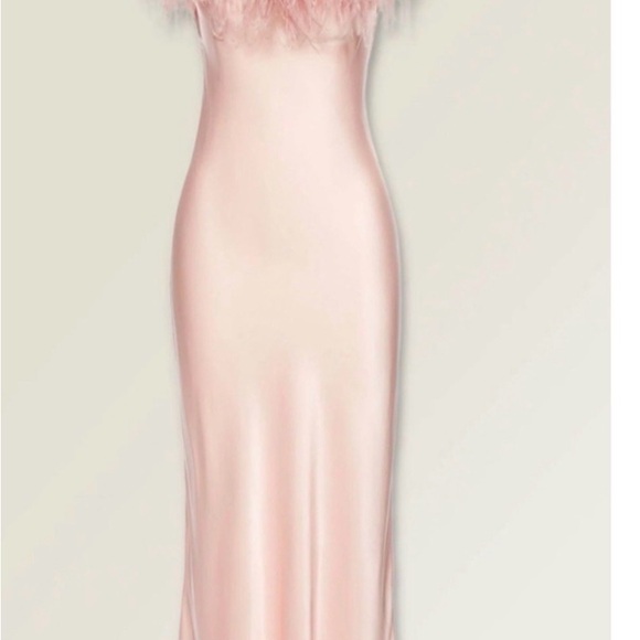 Blu Pepper Strapless Pink Dress with Feather Trim Size Small Elegant NWT Easter - Picture 5 of 7